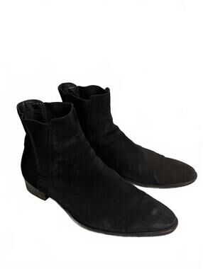Saint Laurent Men's Suede Chelsea Boots Black SZ 48 (US 15)